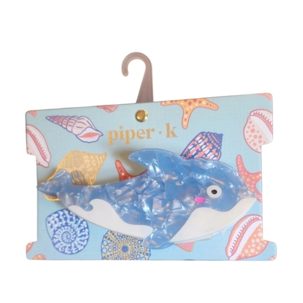 Piper K Blue Dolphin Hair Clip